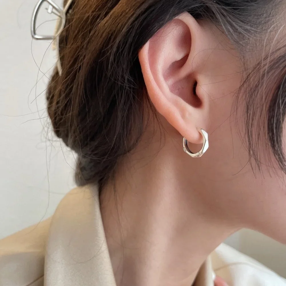 Silver Color Simple Earring - Picture 5 of 5